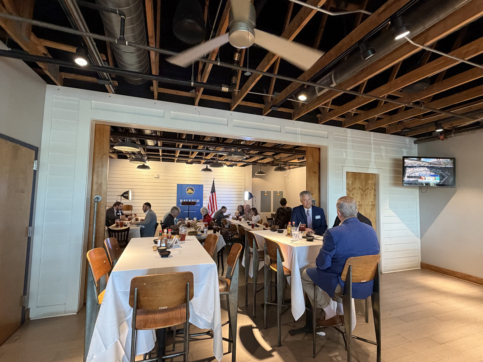 Wide view of the dining room